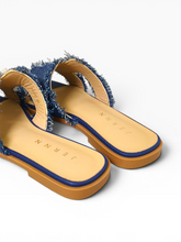 Load image into Gallery viewer, Colette Denim Slides
