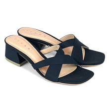 Load image into Gallery viewer, Microfibre heel sandals criss cross - 30045
