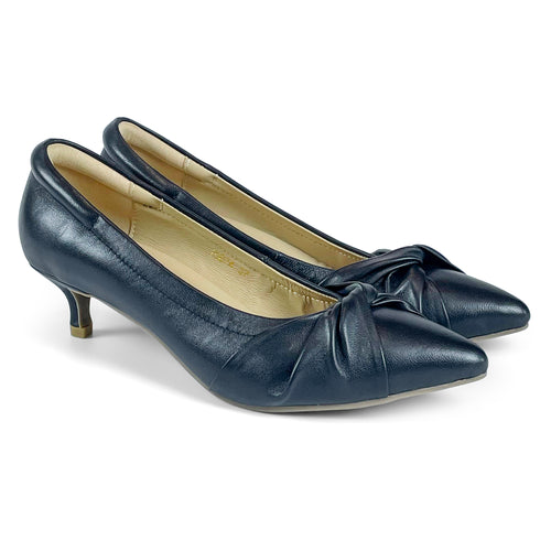 Bennett Signature lambskin pumps with twisted gathers