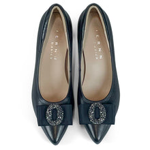 Load image into Gallery viewer, Alexis Signature lambskin pumps with glittery buckle
