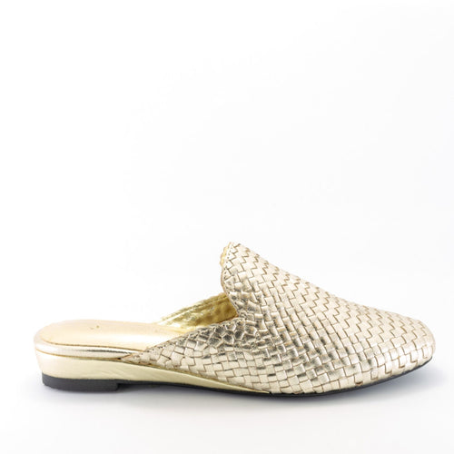 Handwoven leather flat mules - 4013019