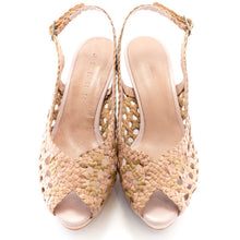 Load image into Gallery viewer, Handwoven platform peep-toe heels with slingback - 40149