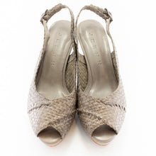 Load image into Gallery viewer, Handwoven platform peep-toe heels with slingback - 40759-1