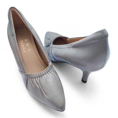 Gal Signature lambskin pumps with gathers