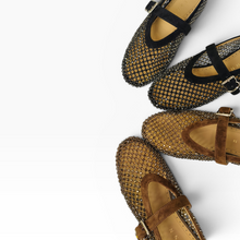 Load image into Gallery viewer, Amaryllis Crystal Mesh Mary Janes
