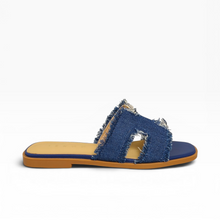 Load image into Gallery viewer, Colette Denim Slides
