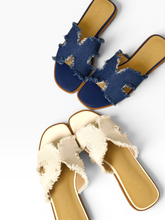 Load image into Gallery viewer, Colette Denim Slides
