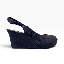 Load image into Gallery viewer, Handwoven Leather High Peep Toe Wedges with criss cross front
