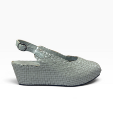 Load image into Gallery viewer, Handwoven Leather Peep-Toe Wedges
