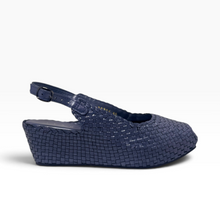 Load image into Gallery viewer, Handwoven Leather Peep-Toe Wedges
