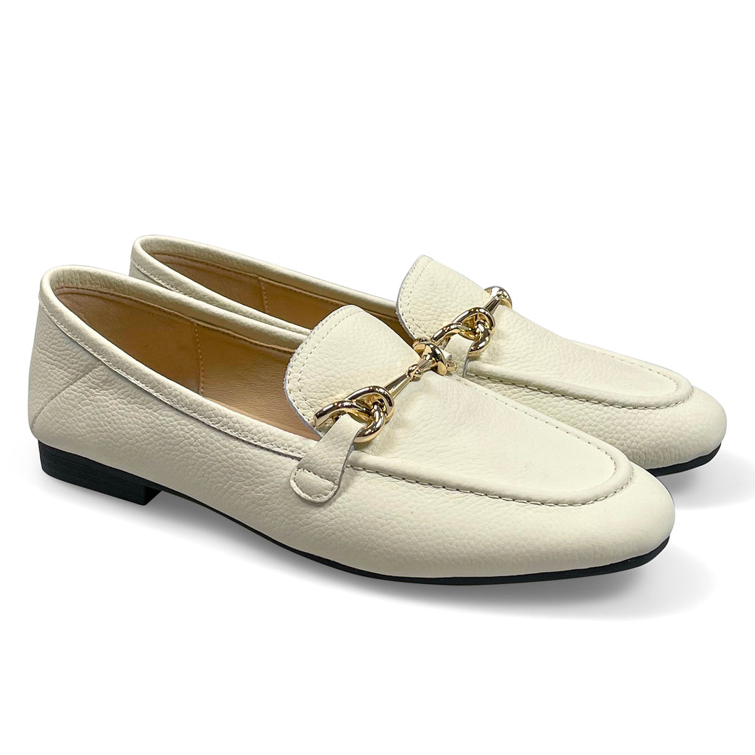 Classic Italian leather loafers with buckle
