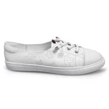 Load image into Gallery viewer, Lambskin leather lightweight sneakers with leaves embroidery - 70090
