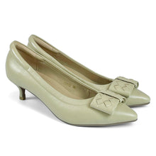 Load image into Gallery viewer, Helena Signature lambskin pumps with weaved ribbon
