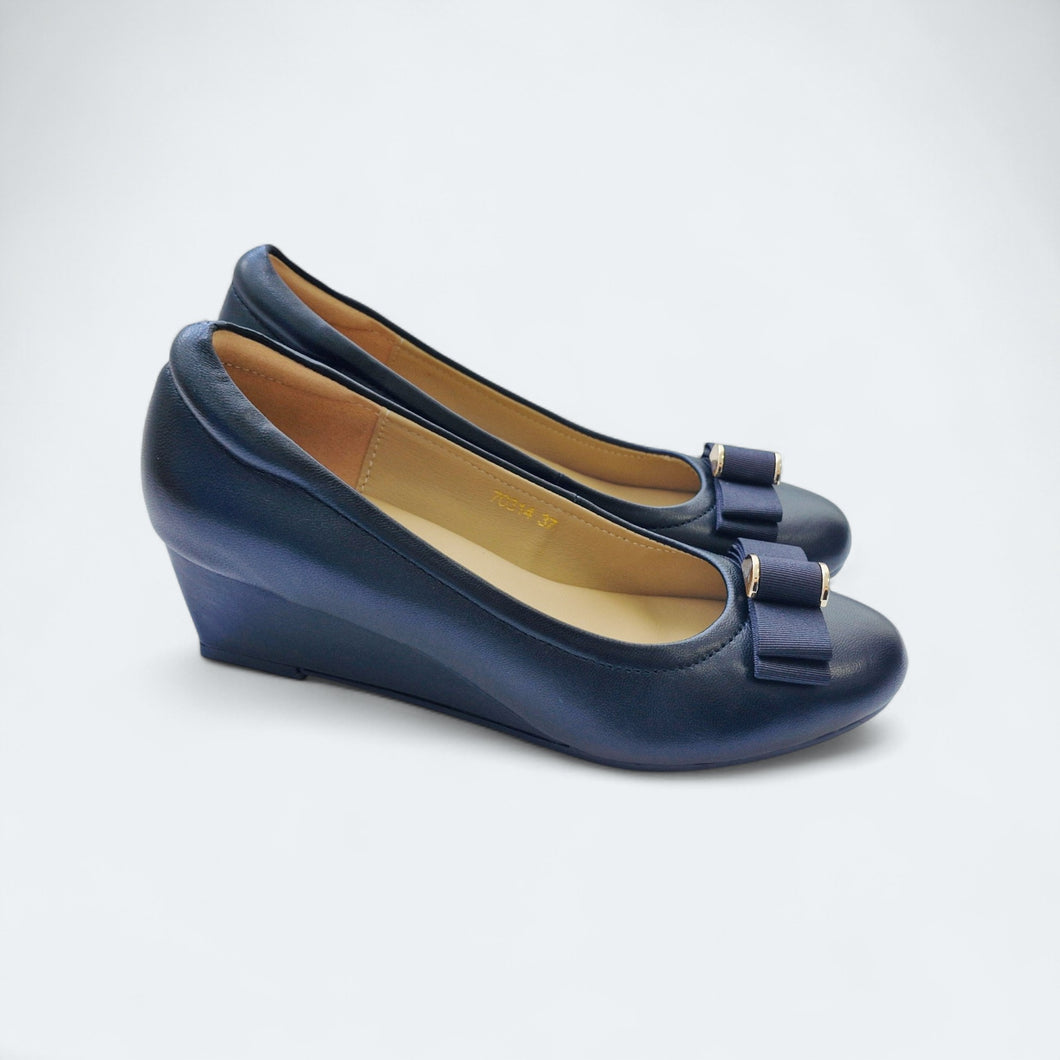 Emilie Lambskin Leather High Wedges