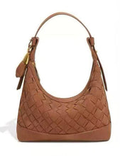 Load image into Gallery viewer, Estelle Suede Woven Shoulder Bag
