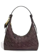 Load image into Gallery viewer, Estelle Suede Woven Shoulder Bag
