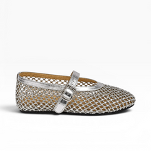 Load image into Gallery viewer, Amaryllis Crystal Mesh Mary Janes
