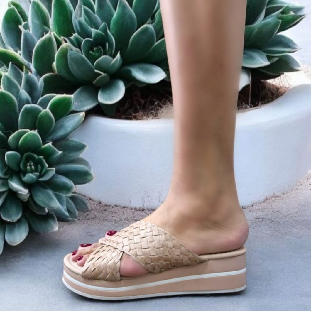 Victorian Weave Wedge Sandal