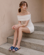 Load image into Gallery viewer, Colette Denim Slides
