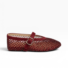 Load image into Gallery viewer, Amaryllis Crystal Mesh Mary Janes
