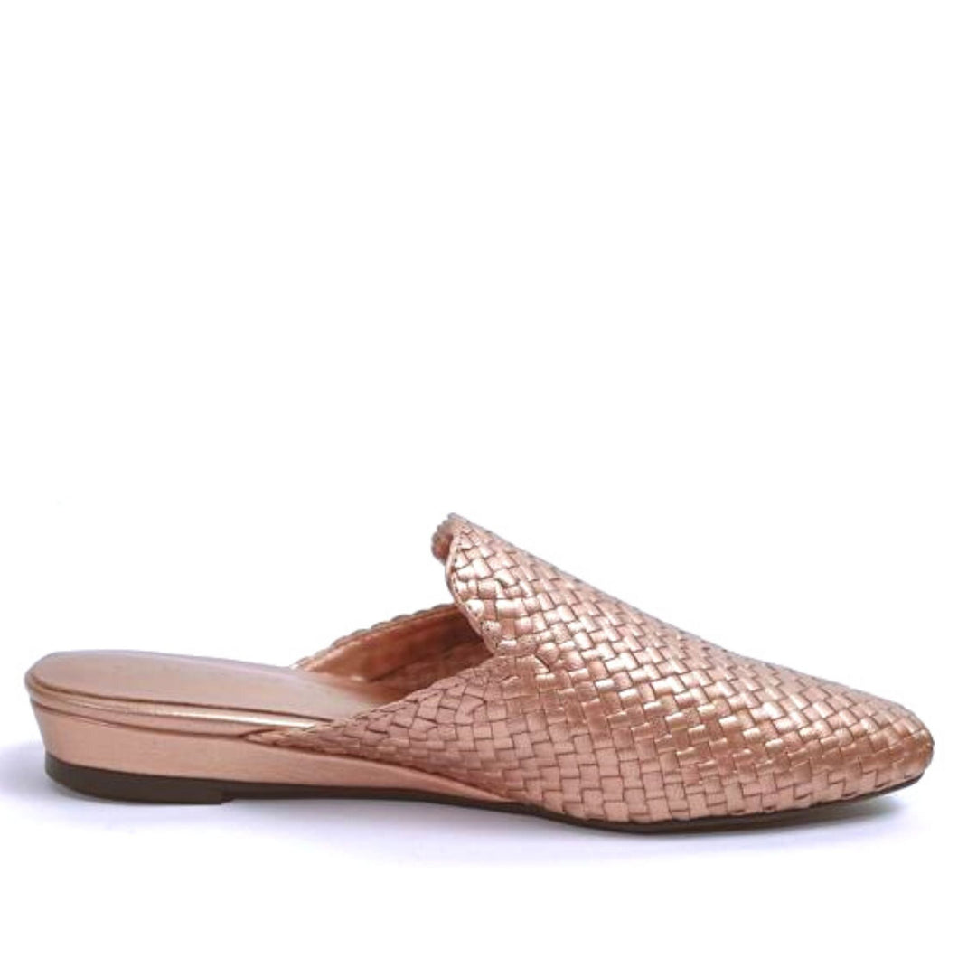 Handwoven leather flat mules - 4013019